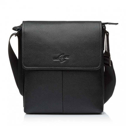Сумка-барсетка чоловіча з натуральної шкіри чорна BAGS4LIFE MAN 9079-1 велика, фото 1