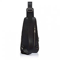 Сумка-рюкзак чоловіча з натуральної шкіри чорна BAGS4LIFE MAN 6650, фото 4