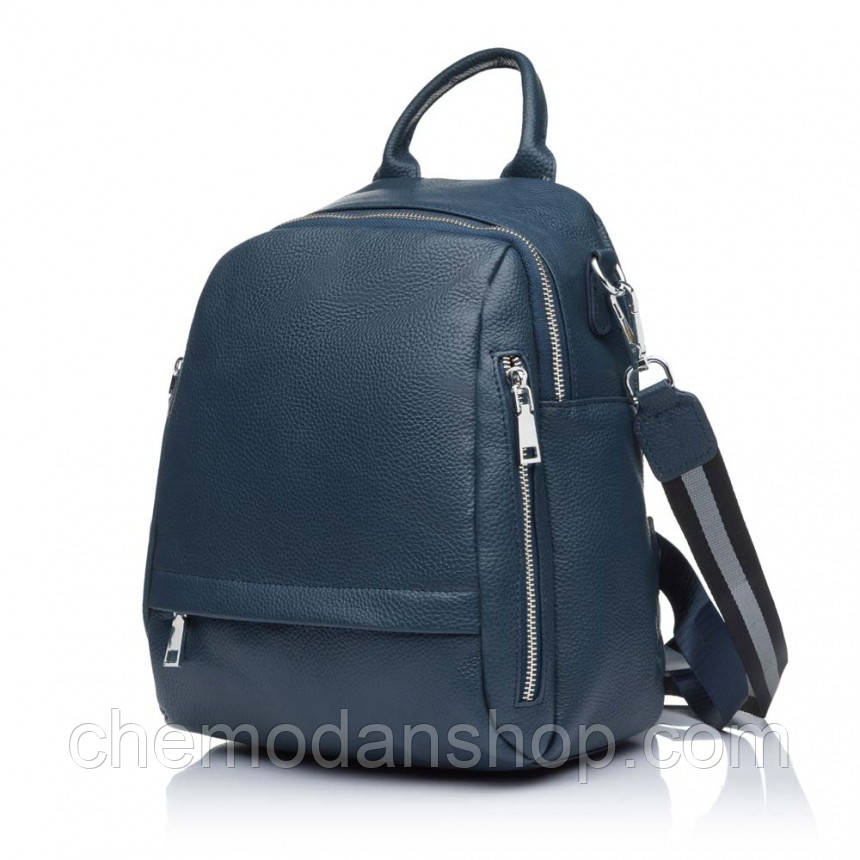 Рюкзак жіночий із натуральної шкіри синій BAGS4LIFE 6035