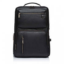 Рюкзак для чоловіків шкіряний чорний BAGS4LIFE MAN 6644, фото 3