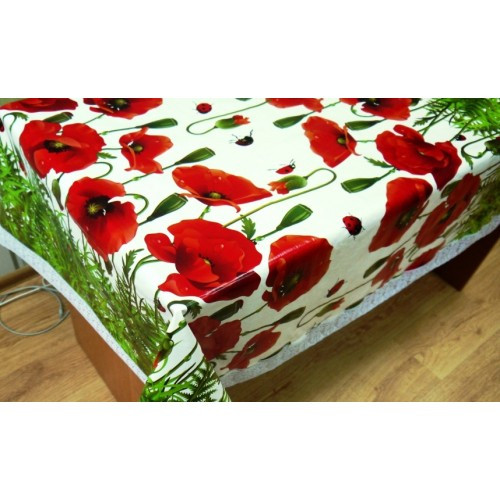 Клейонка силіконова 1,37 м*30м "Маки"