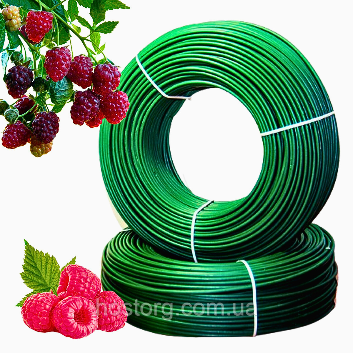 Шпалерний Преміум дріт із зеленим ПВХ покриттям для малини та ожини 1.6 / 2.5 мм (Польща)