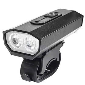 Велоліхтар BK-08/01 Pro-2XPE, ALUMINUM, індикація заряду, Waterproof, акум., ЗП micro USB