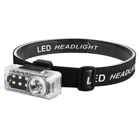 Ліхтар налобний YJ-A06-LED+6SMDRGB Motion Sensor Li-Ion акумулятор. ЗУ Type-C кліпса магніт Box