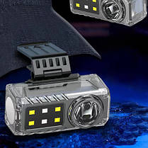 Ліхтар налобний YJ-A06-LED+6SMDRGB Motion Sensor Li-Ion акумулятор. ЗУ Type-C кліпса магніт Box, фото 6