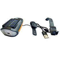 Велофара з сигналом 7599/S7588, сонячна батарея, Waterproof, Li-Ion акум., ЗП Type-C, фото 2