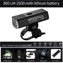 Велоліхтар Велофара потужна LEADBIKE LD88-OSRAM 800LM 2500mAhwaterproof children lock Li-Ion акумулятор. ЗУ Type-C, фото 4