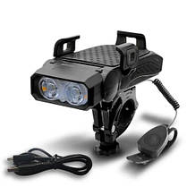 Велофара велоліхтар із сигналом та тримачем для телефону LY-25-2T6 велосипедна фара сигнал та тримач смартфона, фото 3