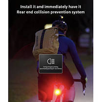 Велоліхтар FY-328S-4LED (red) з автоматичною системою START/STOP, waterproof, Li-Ion акумулятор, ЗП Type-C, фото 3