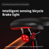 Велоліхтар FY-328S-4LED (red) з автоматичною системою START/STOP, waterproof, Li-Ion акумулятор, ЗП Type-C, фото 4