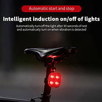 Велоліхтар FY-328S-4LED (red) з автоматичною системою START/STOP, waterproof, Li-Ion акумулятор, ЗП Type-C, фото 5