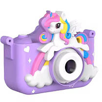 Фотоапарат дитячий цифровий фотокамера для малюків 20Мп X2A Unicorn premium фіолетовий, фото 6