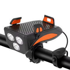 Фара передня +сигнал FY-319-3LM кріплення смартфона, акум., ЗП micro USB