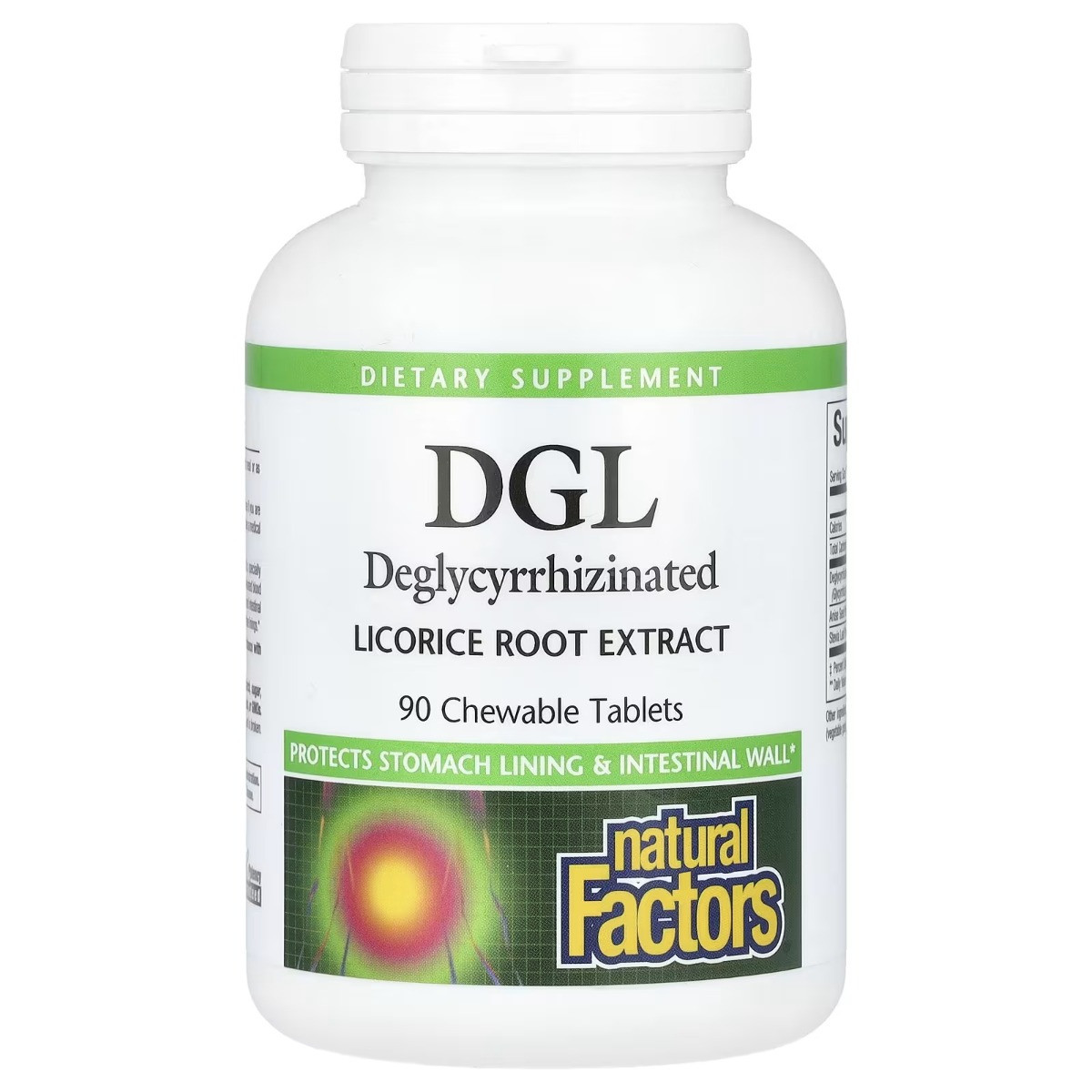 Екстракт кореня солодки дегліцирризінірованний, Лакриця, DGL, Deglycyrrhizinated Licorice Root Extract, Natural Factors, 90