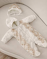 Велюровый комбезик с кружевной отделкой "аля" (кремовый) 56 Lari