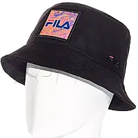 Панама из хлопковой ткани c брендовым шевроном стильная модная