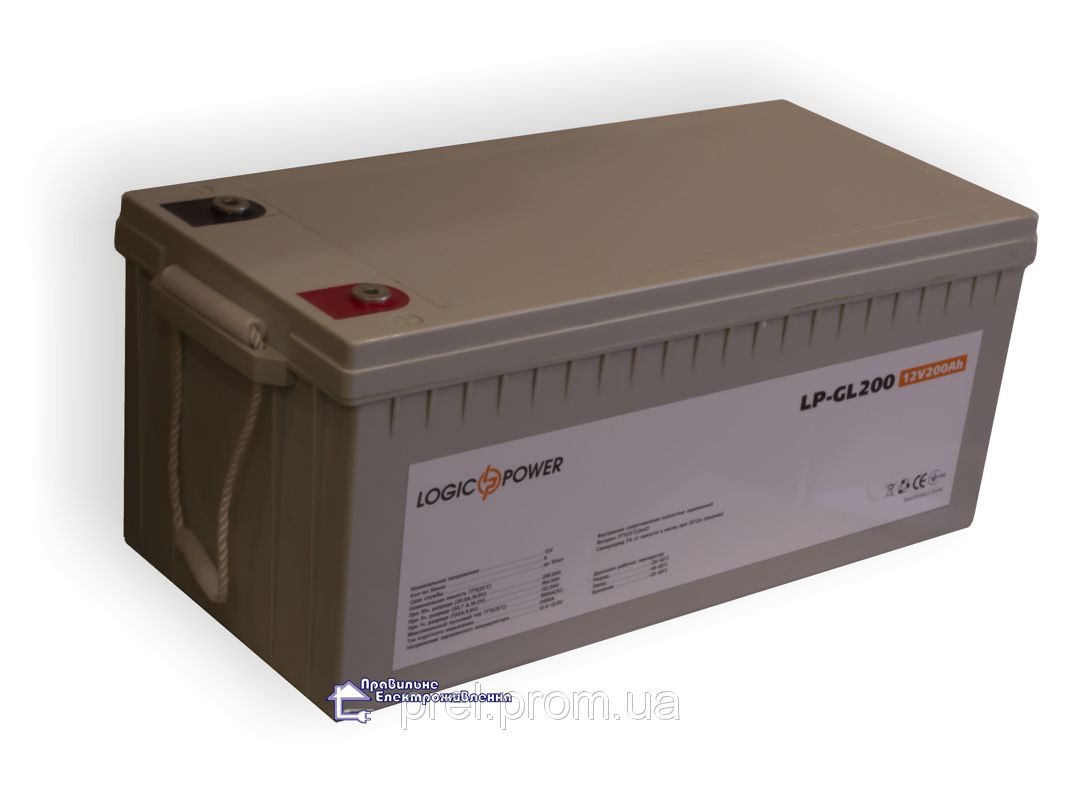 Гелевый аккумулятор LogicPower LPM - GL 12 - 200 AH - фото 2 - id-p15706553