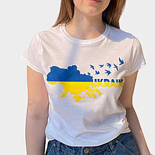 Футболка жіноча чорна | футболка карта Україні.Топ!