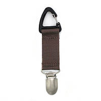 Затискач для капелюха на сумку. Коричневий