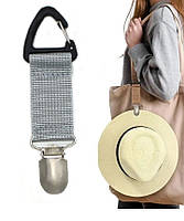 Затискач для капелюха на сумку. Світло-сірий