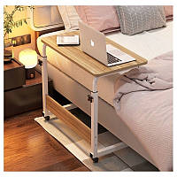 Стіл для ноутбука на коліщатках + регулювання висоти, 80х40 см. Волоський горіх Кладовка