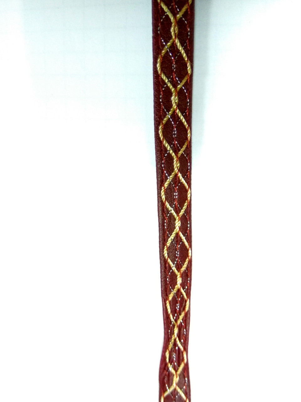 Бейка зі шкірозамінника з вишивкою для пошиття дублян бордо
