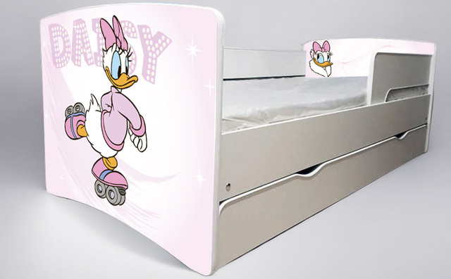 Ліжко для дівчинки Дейзі Дональд Daisy з шухлядою на ламелях, захисний бортик