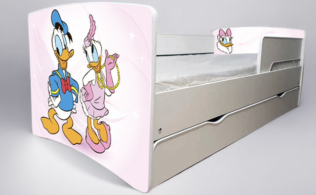Ліжко для дівчинки Дейзі Дональд Daisy з шухлядою на ламелях, захисний бортик
