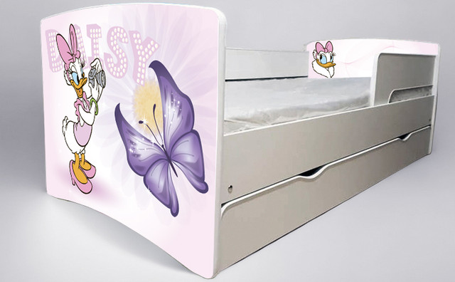 Ліжко для дівчинки Дейзі Дональд Daisy з шухлядою на ламелях, захисний бортик