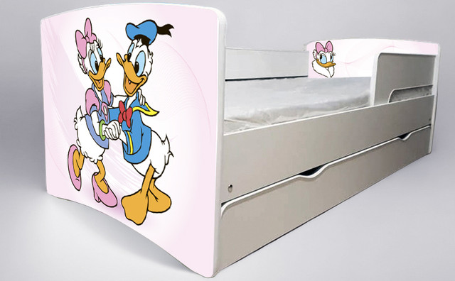 Ліжко для дівчинки Дейзі Дональд Daisy з шухлядою на ламелях, захисний бортик