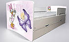 Ліжко для дівчинки Дейзі Дональд з шухлядою на ламелях + захисний бортик, фото 5