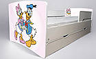 Ліжко для дівчинки Дейзі Дональд з шухлядою на ламелях + захисний бортик, фото 5