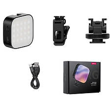 Накамерне світло для телефона прищіпка магніт 2500-9000К 60 LED CRI 95 Ulanzi U60 RGB, фото 4