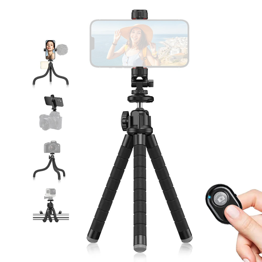 Штатив гнучкий для телефона з пультом 25 см Apexel APL-JJ025, фото 1