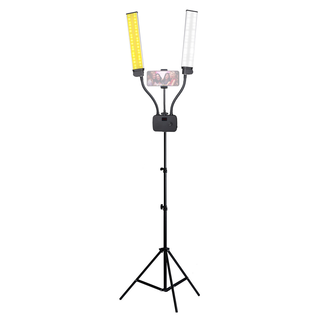 Світлодіодна лампа подвійна 3200-5600К 45 Вт зі штативом 210 см Puluz HD-45XT