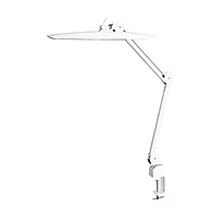 Безтіньова настільна лампа для манікюру, на струбціні, колір білий