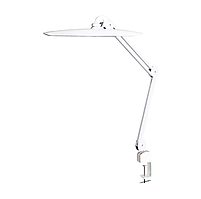 Безтіньова настільна лампа для манікюру, на струбціні, колір білий