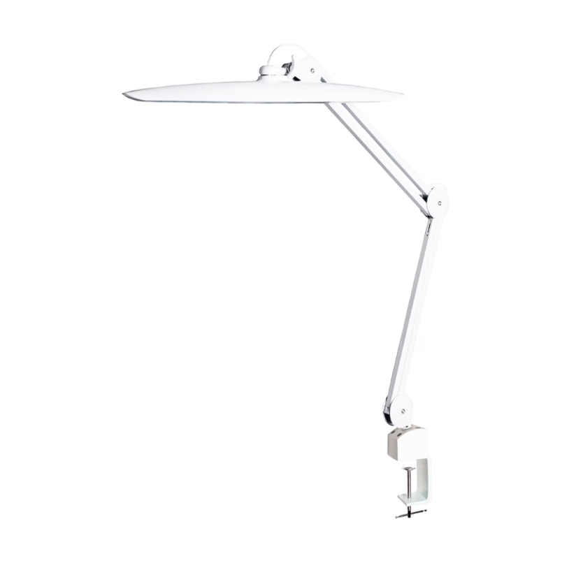 Безтіньова настільна лампа для манікюру, на струбціні, колір білий, фото 1