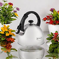 Чайник 1,5 л EDENBERG EB-1972 PD зі свистком, матова нержавіюча сталь, термостійкий, капсульне дно