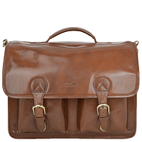 Чоловічий шкіряний світло-коричневий портфель Ashwood 8190 CHESTNUT