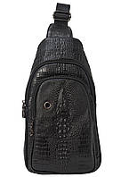 Чоловічий шкіряний рюкзак через плече Buffalo Bags чорний крихта