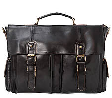 Шкіряний портфель сумка чорний гладкий Buffalo Bags
