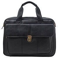 Шкіряний чорний чоловічий портфель Buffalo Bags