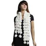 Жіночий шарф із кролика чорний із білим, фото 2