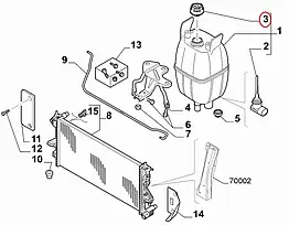 Кришка розширювального бачка на Fiat Ducato, Peugeot Boxer, Citroen Jumper 3 (2014-...), 46799364, 1306F8