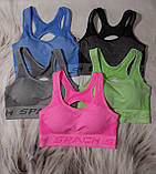 Топ спортивний рубчик зі змінним поролоном чашка В/С 5 кольорів, фото 2