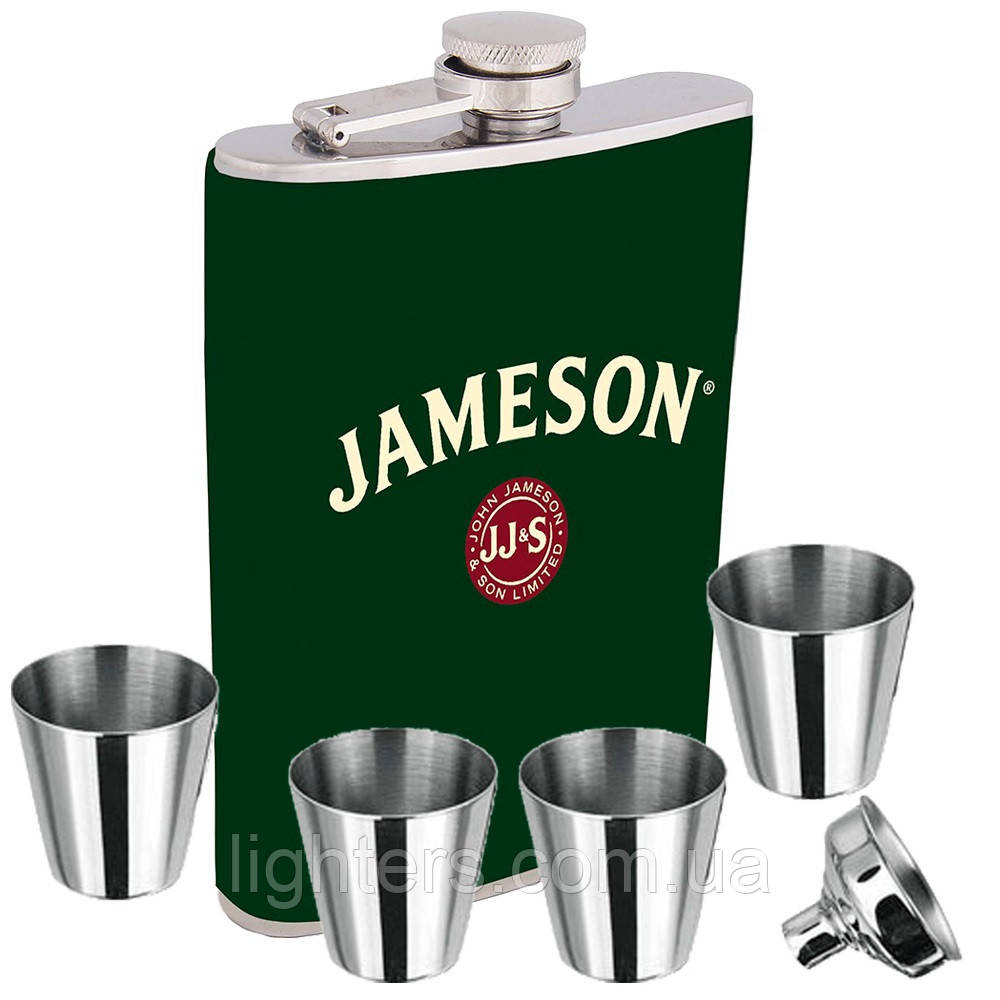 Фляга Jameson + 4 стаканчики + лійка 7 oz у подарунковому пакованні LG-015U10, фото 1