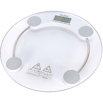 Ваги електронні підлогові побутові круглі до 180кг білі