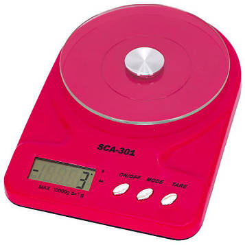 Ваги кухонні електронні електронні настільні максимальна вага 7кг розмір 24,5х16,5см червоні