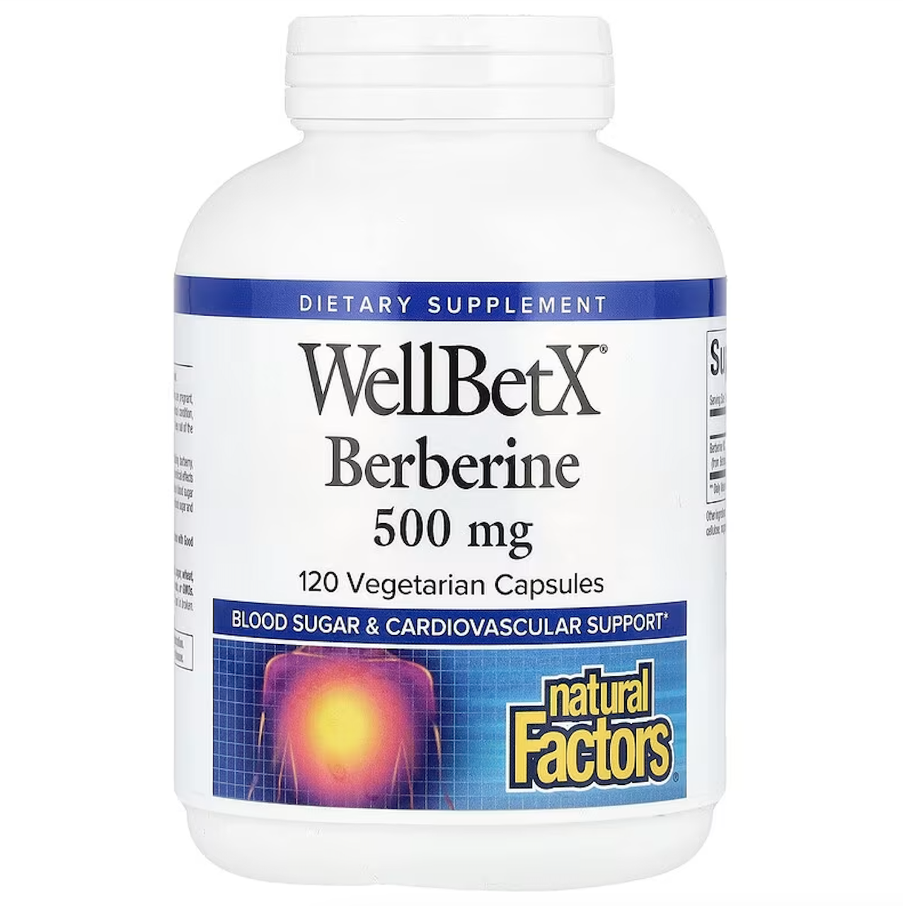 Natural Factors, WellBetX, берберин, 500 мг, 120 вегетаріанських капсул